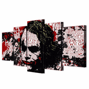 Framed 5 Panels - Joker