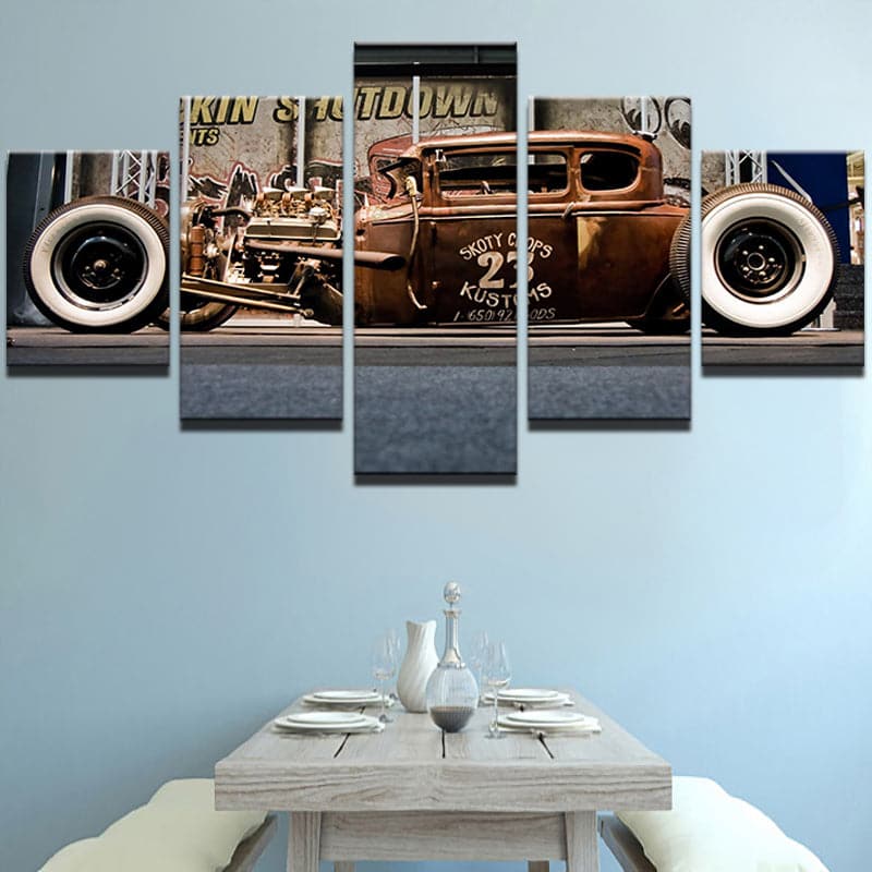 Framed 5 Panels - Classic Car
