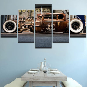 Framed 5 Panels - Classic Car
