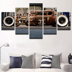 Framed 5 Panels - Classic Car
