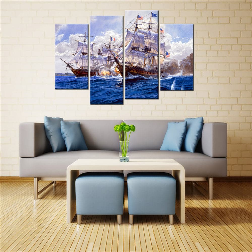 Framed 4 Panels - Ships