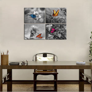 Framed 4 Panels - Butterfly