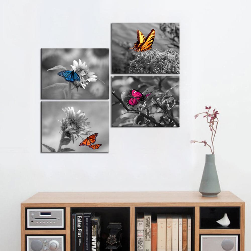 Framed 4 Panels - Butterfly