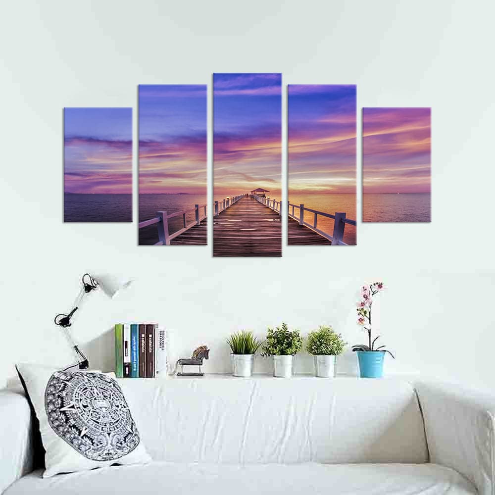 Pine Stretched  Framed 5 Panels - Landscape