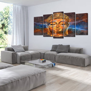 Framed 5 Panels - Buddha