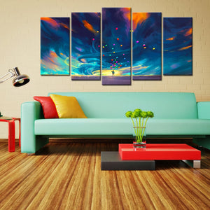 Framed 5 Panels - Abstract
