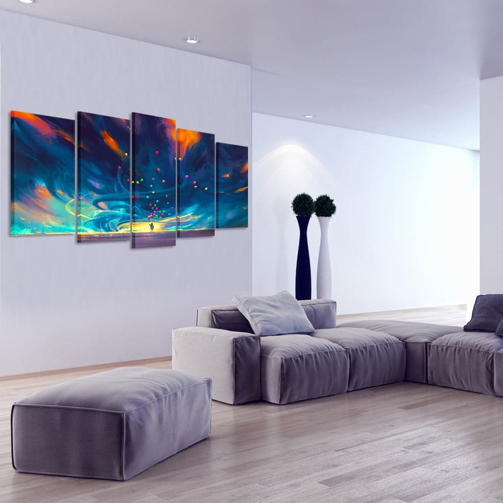 Framed 5 Panels - Abstract