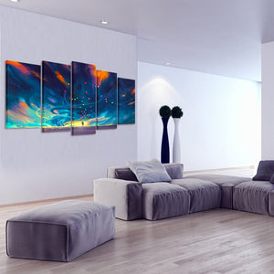 Framed 5 Panels - Abstract