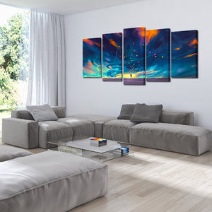 Framed 5 Panels - Abstract