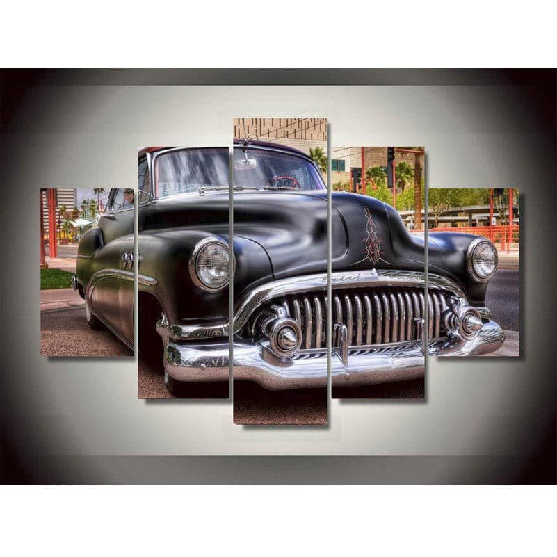 Pine Stretched  Framed 5 Panels - Classic Car