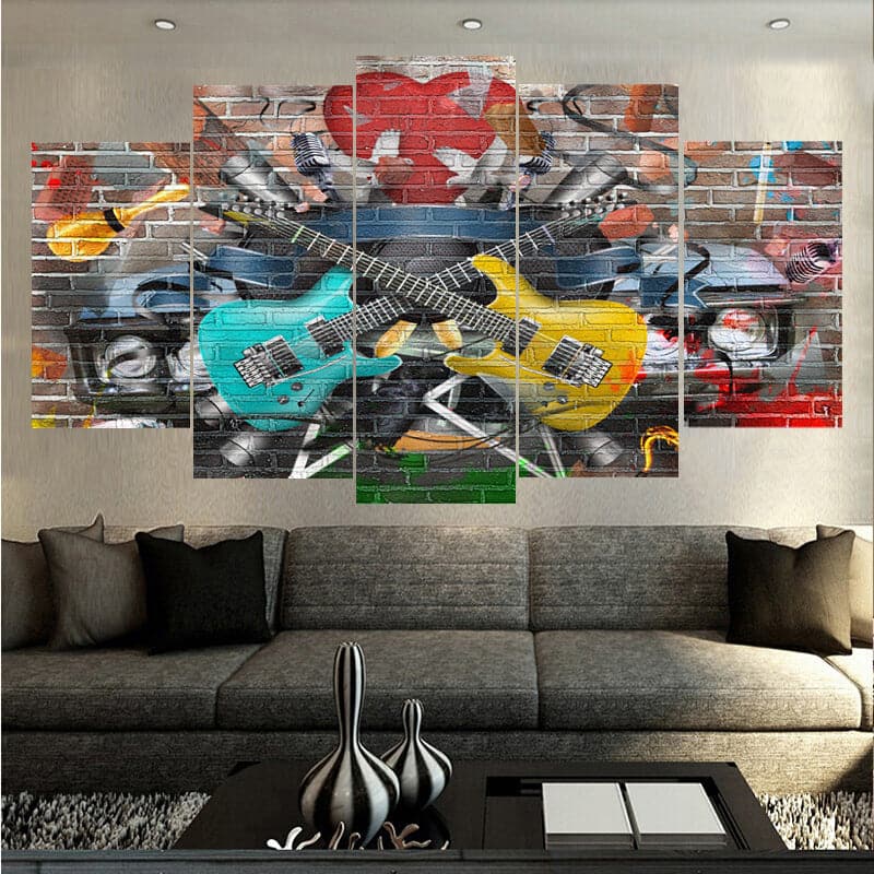 Framed 5 Panels - Rock