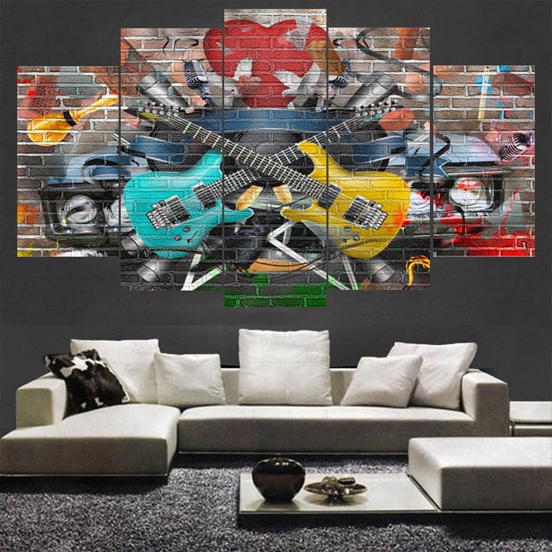 Framed 5 Panels - Rock