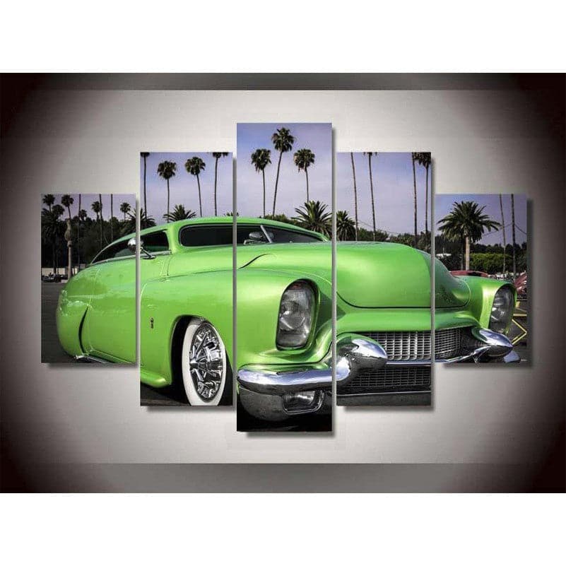 Pine Stretched  Framed 5 Panels - Classic Car