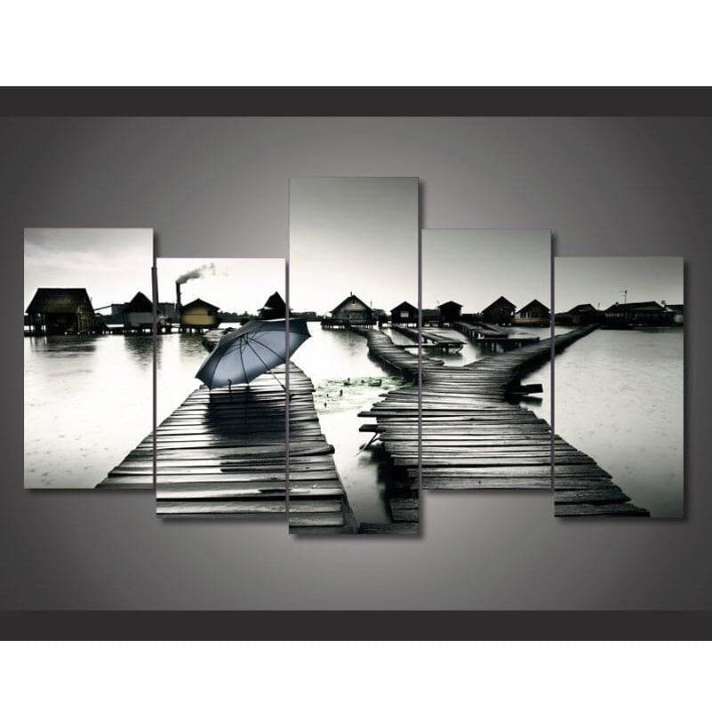 Pine Stretched  Framed 5 Panels - Landscape