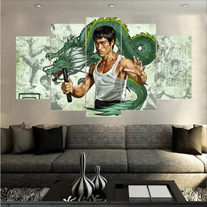 Framed 5 Panels - Bruce Lee