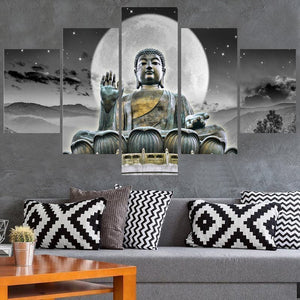 Framed 5 Panels - Buddha