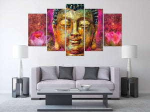 Framed 5 Panels - Buddha