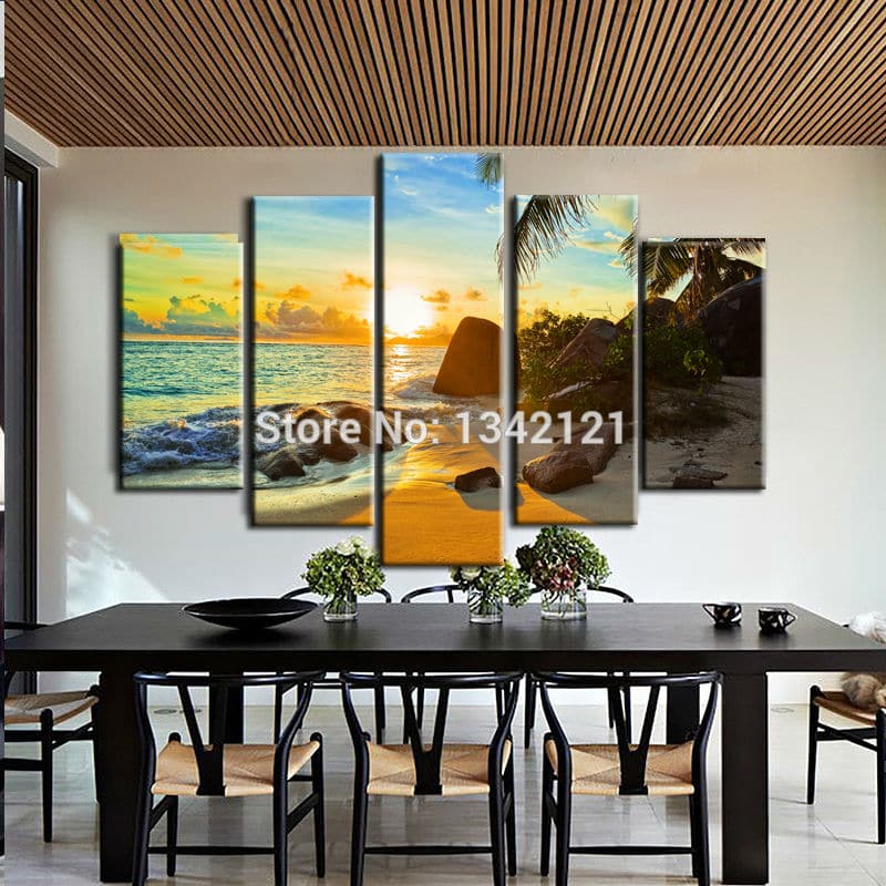 Pine Stretched  Framed 5 Panels - Landscape