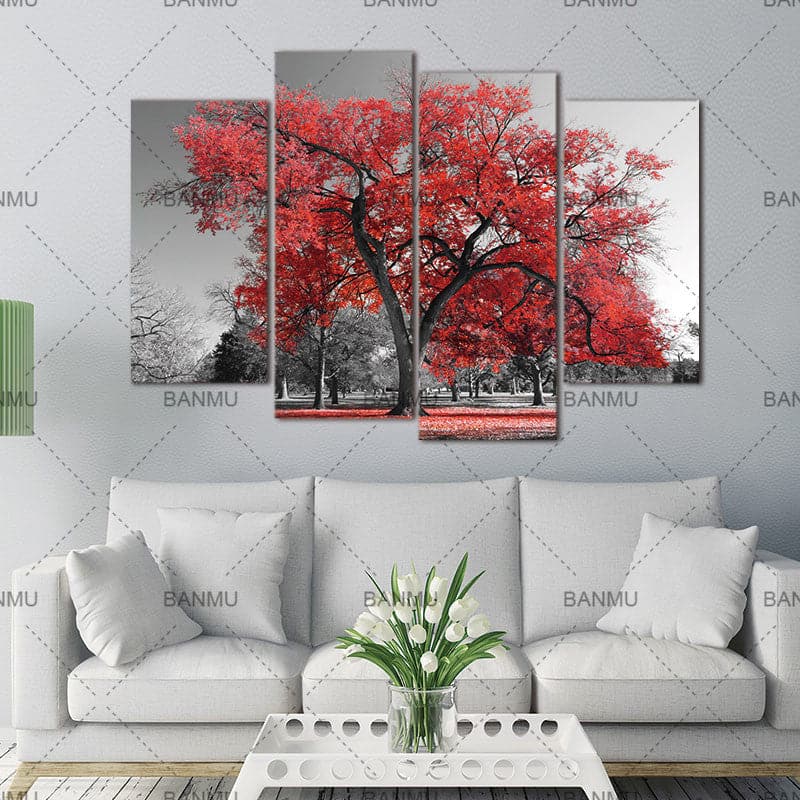 Framed 4 Panels - Tree