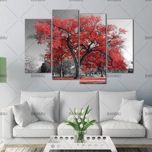 Framed 4 Panels - Tree
