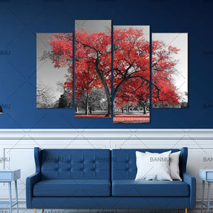 Framed 4 Panels - Tree