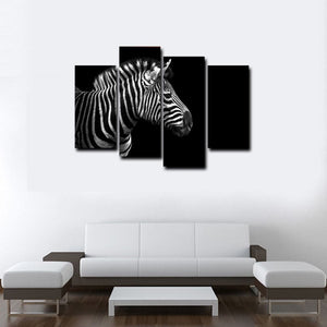 Framed 4 Panels - Zebra