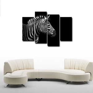 Framed 4 Panels - Zebra