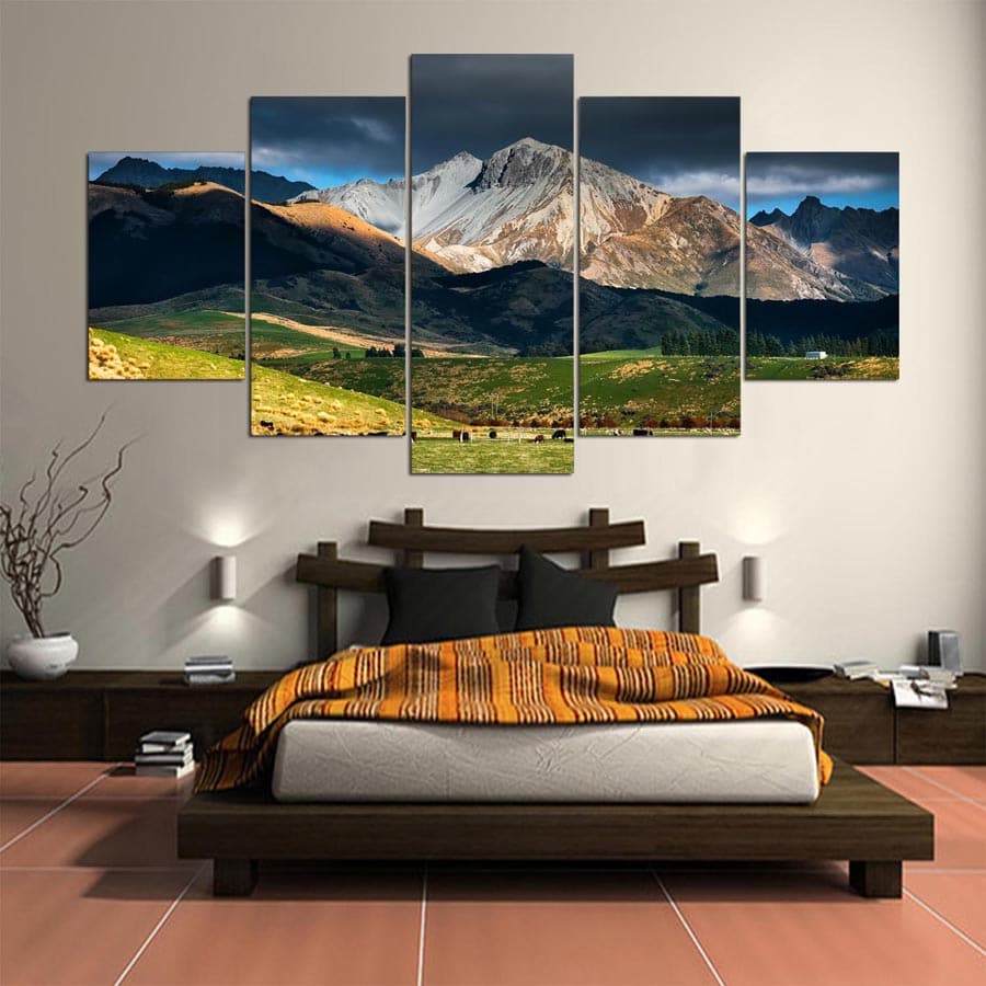Pine Stretched  Framed 5 Panels - Landscape