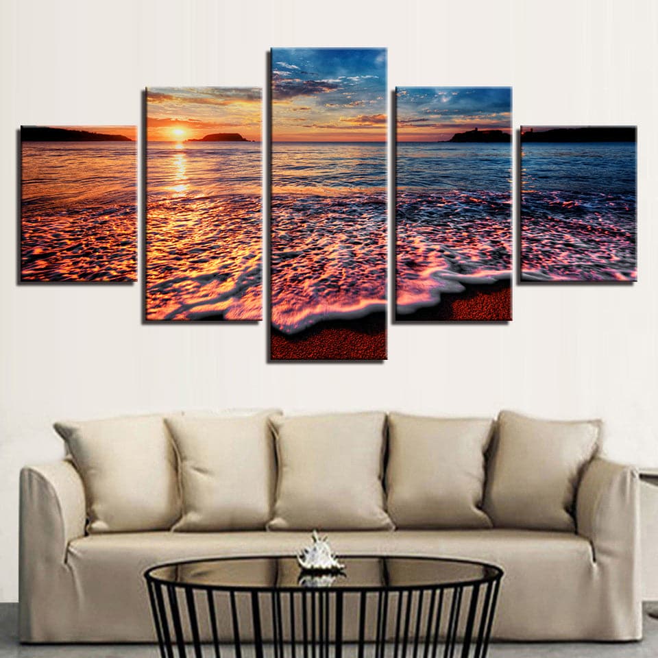 Framed 5 Panels - Seascape
