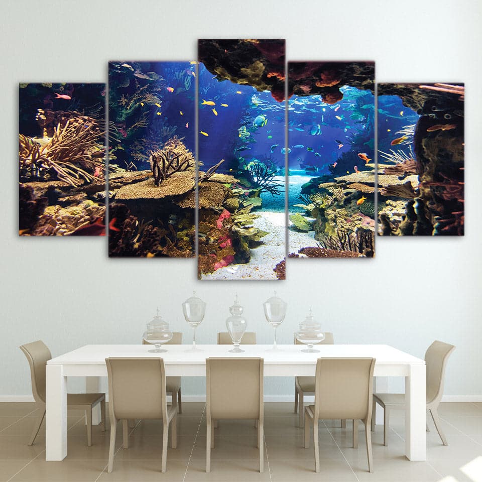 Framed 5 Panels - The underwater world