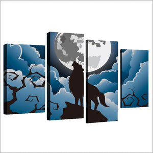 Framed 4 Panels - Wolf