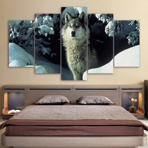 Framed 5 Panels - Wolf