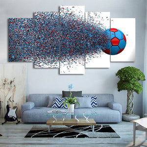 Framed 5 Panels - Foot ball