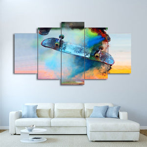 Framed 5 Panels - Skateboard