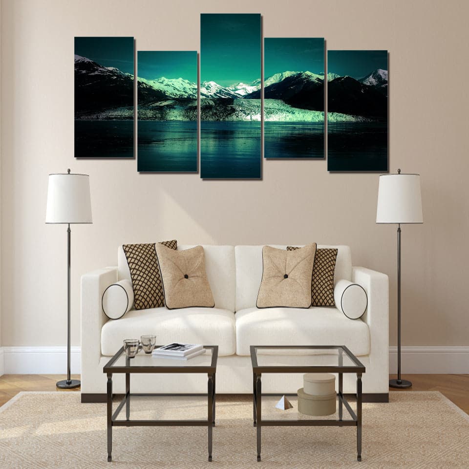 Framed 5 Panels - Northern lights