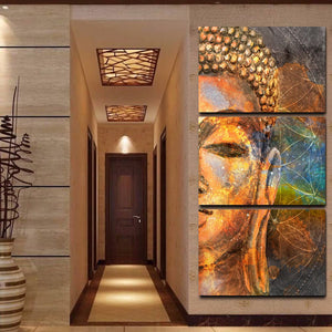 Framed 3 Panels - Buddha