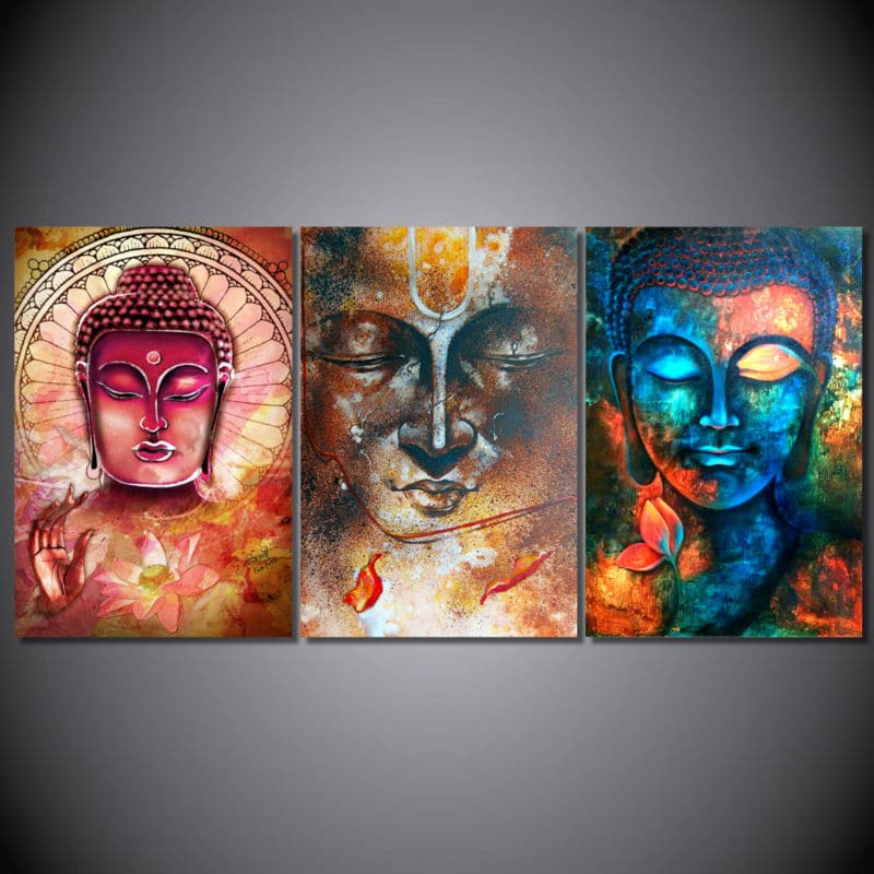 Framed 3 Panels - Buddha