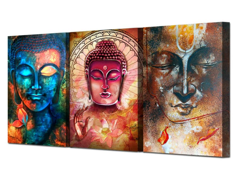 Framed 3 Panels - Buddha