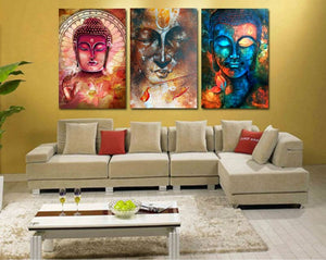 Framed 3 Panels - Buddha