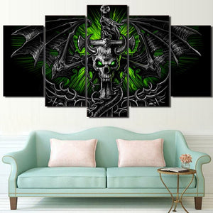 Framed 5 Panels - Skull