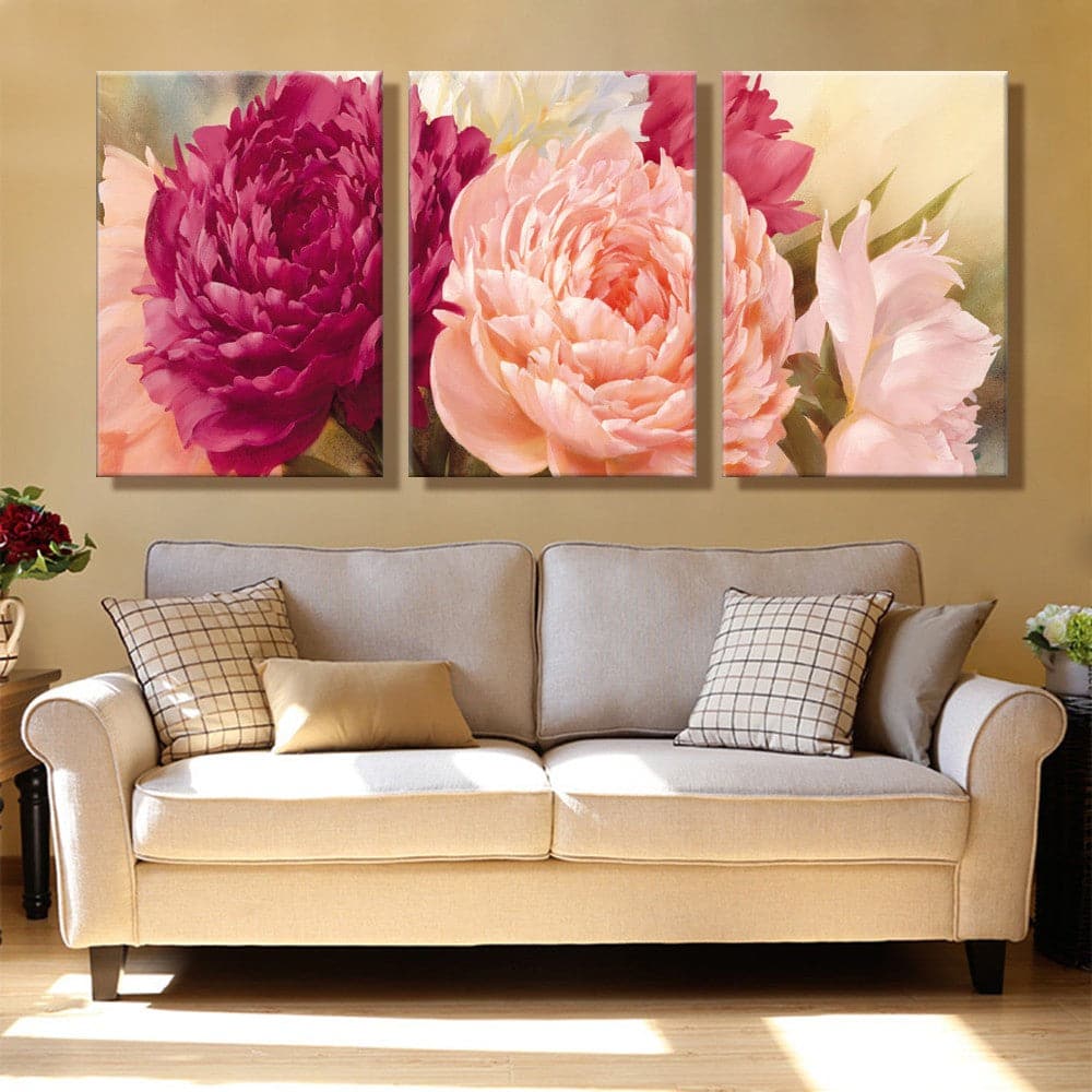 Framed 3 Panels  - Flower