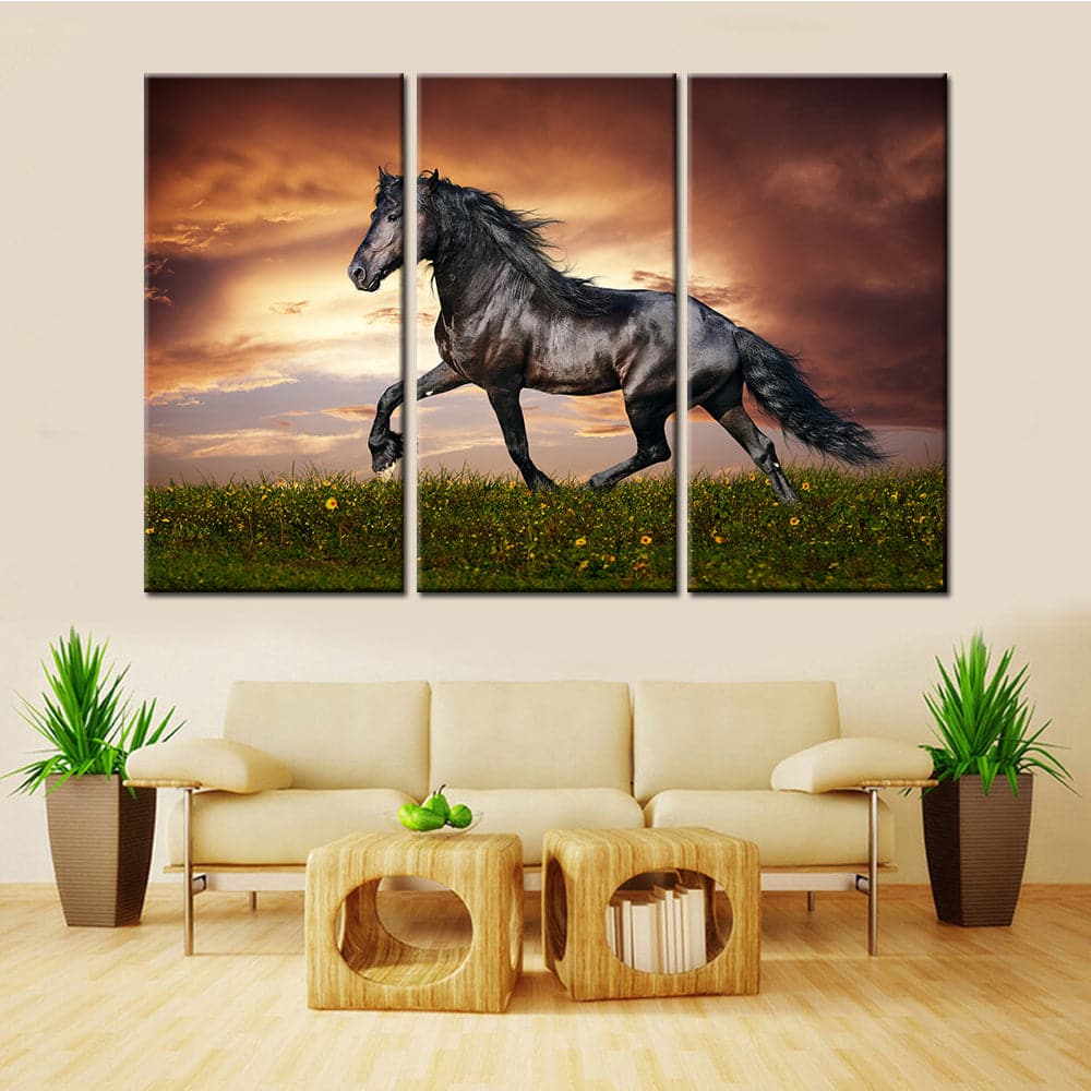 Framed 3 Panels - Horse Art