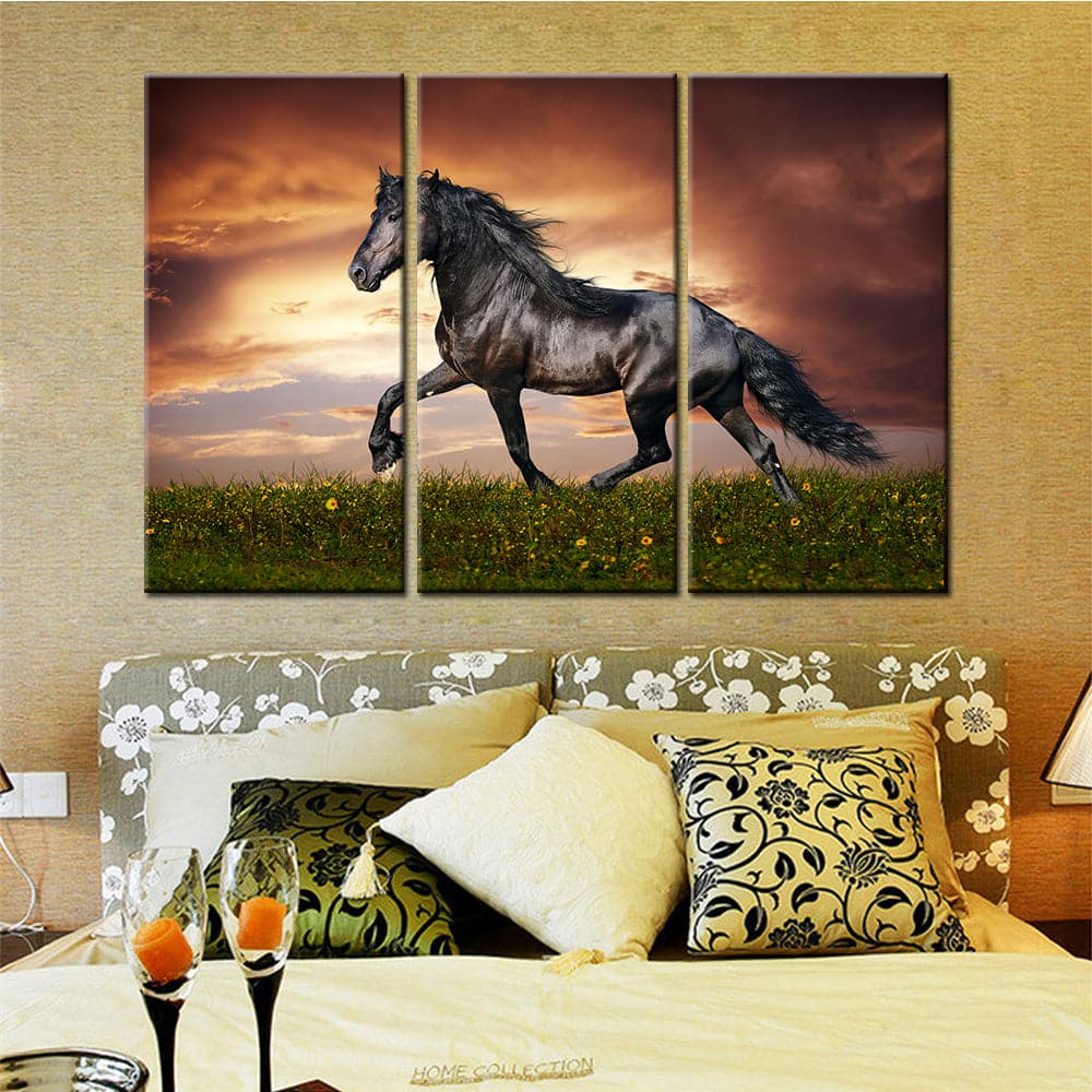 Framed 3 Panels - Horse Art
