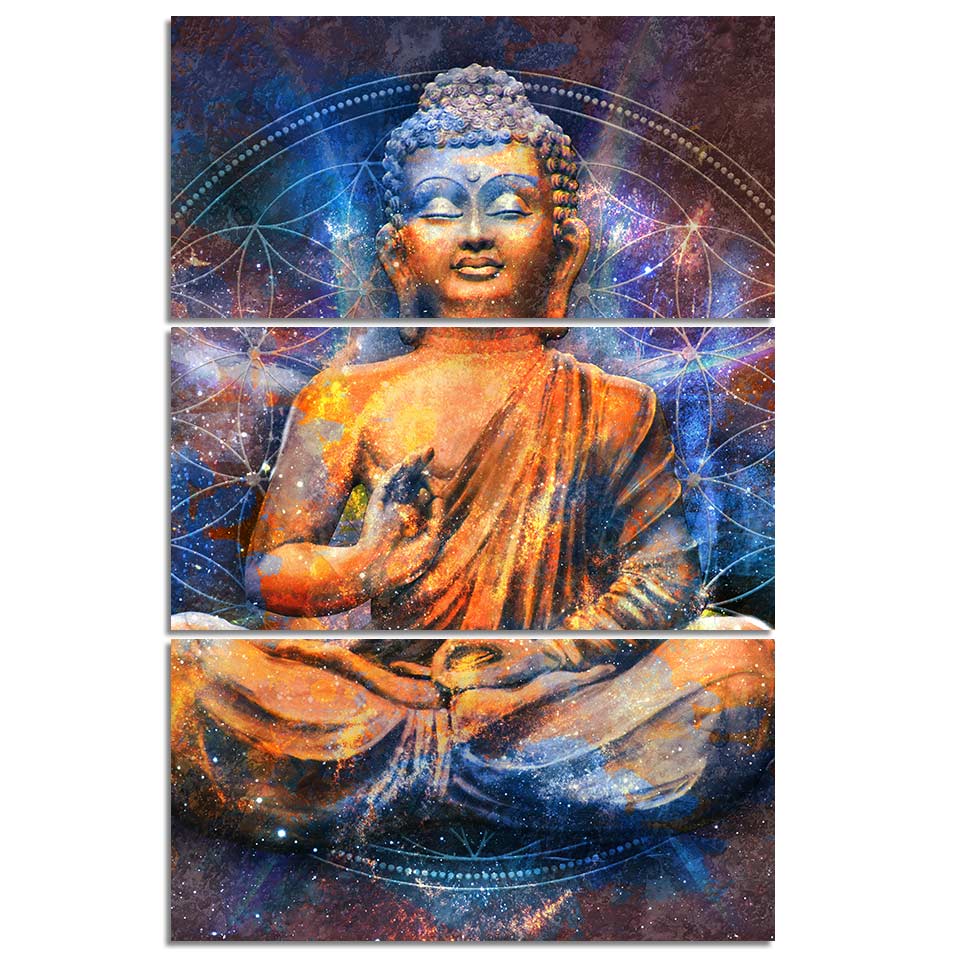 Framed 3 Panels - Buddha