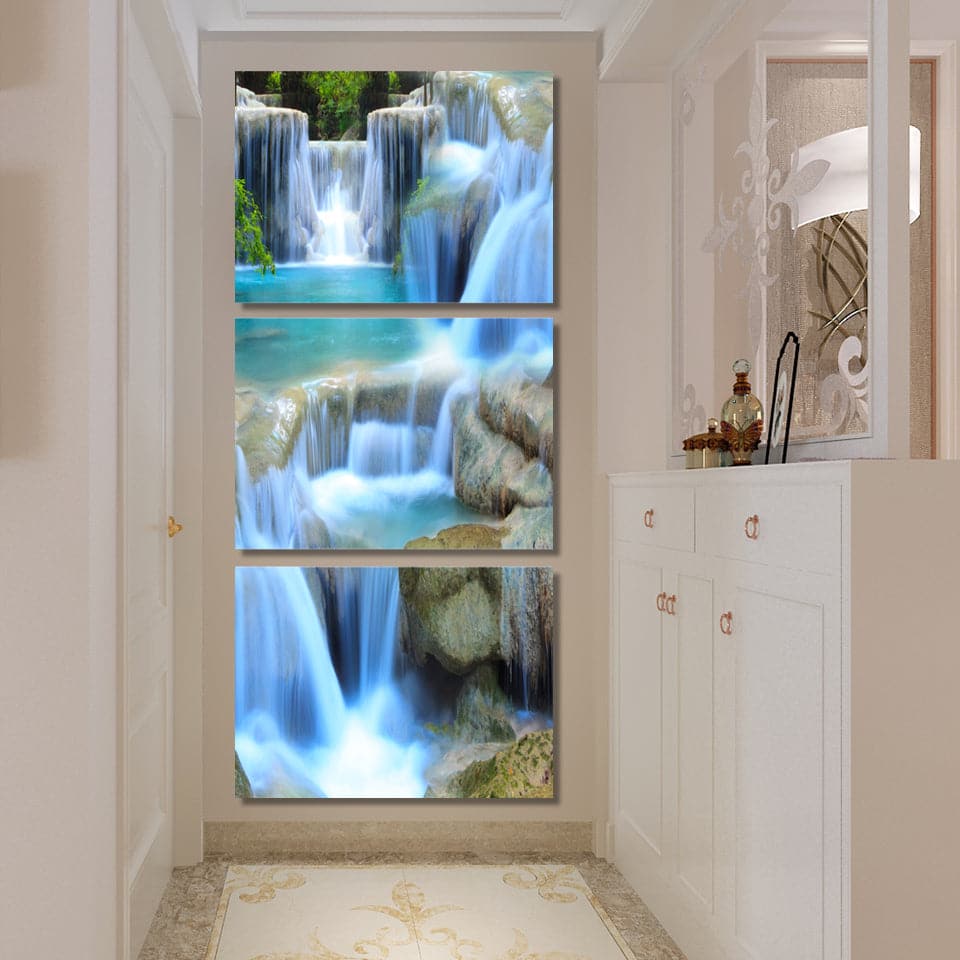 Framed 3 Panels - Waterfall