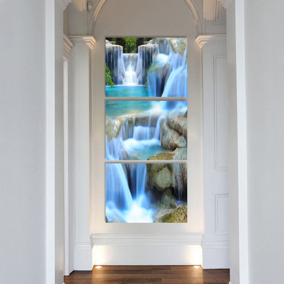 Framed 3 Panels - Waterfall