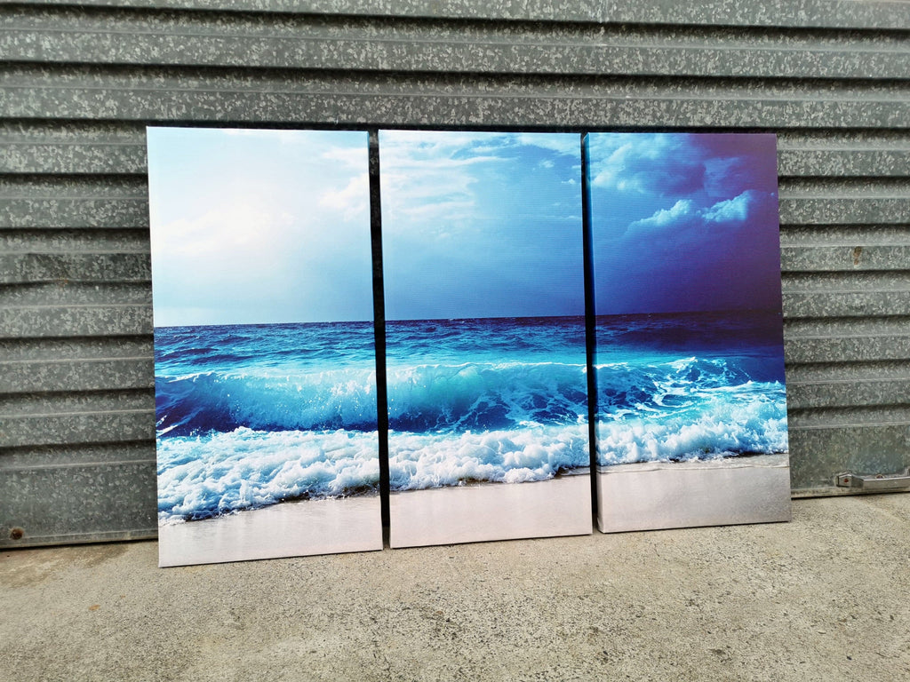 Pine Stretched  Framed 3 Panels - Finished Products - Wave