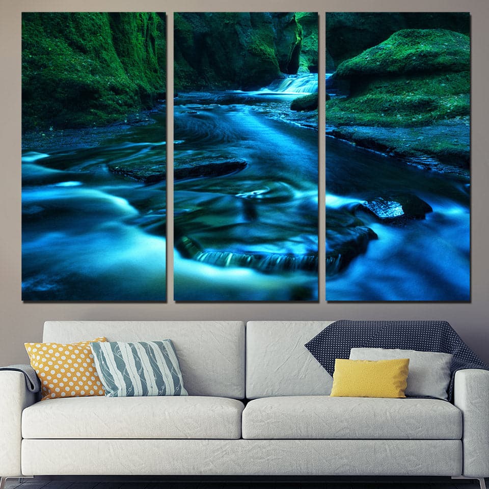 Pine Stretched  Framed 3 Panels - Landscape
