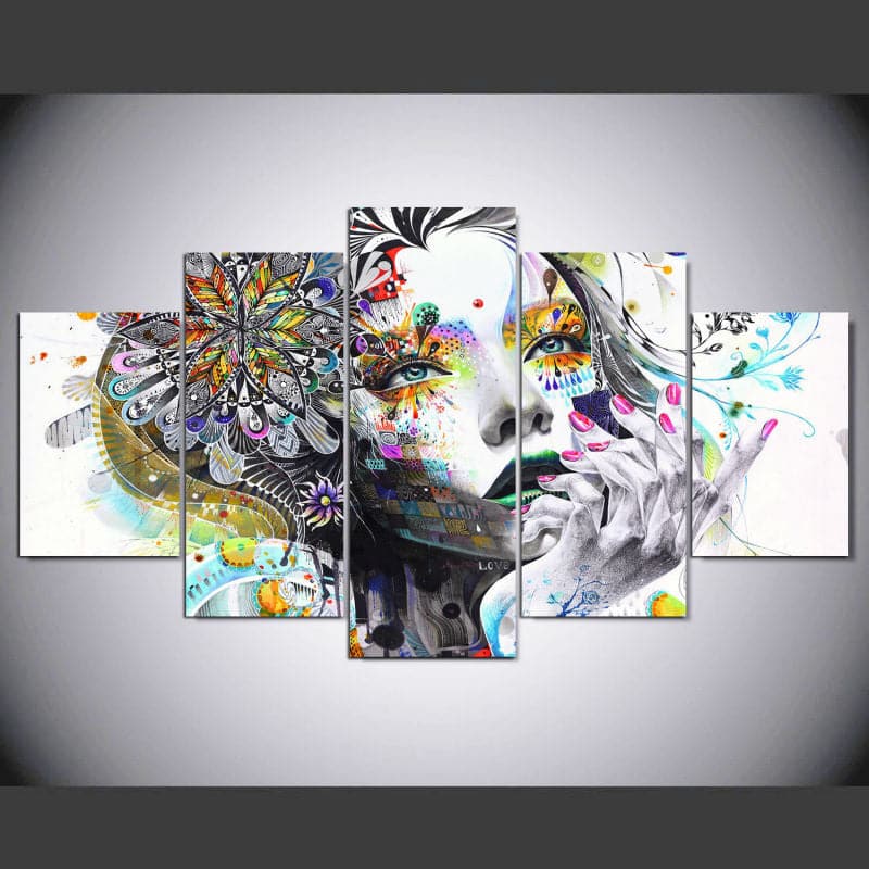 Framed 5 Panels - Abstract