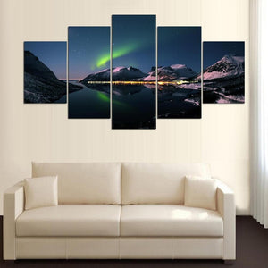 Framed 5 Panels - Northern lights